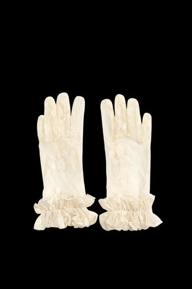 GUANTES SEMITRANSPARENTES FLORES HARRY LAMBERT FOR ZARA X DISNEY - Crudo de Zara