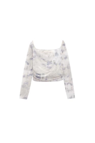 GATHERED TULLE TOP