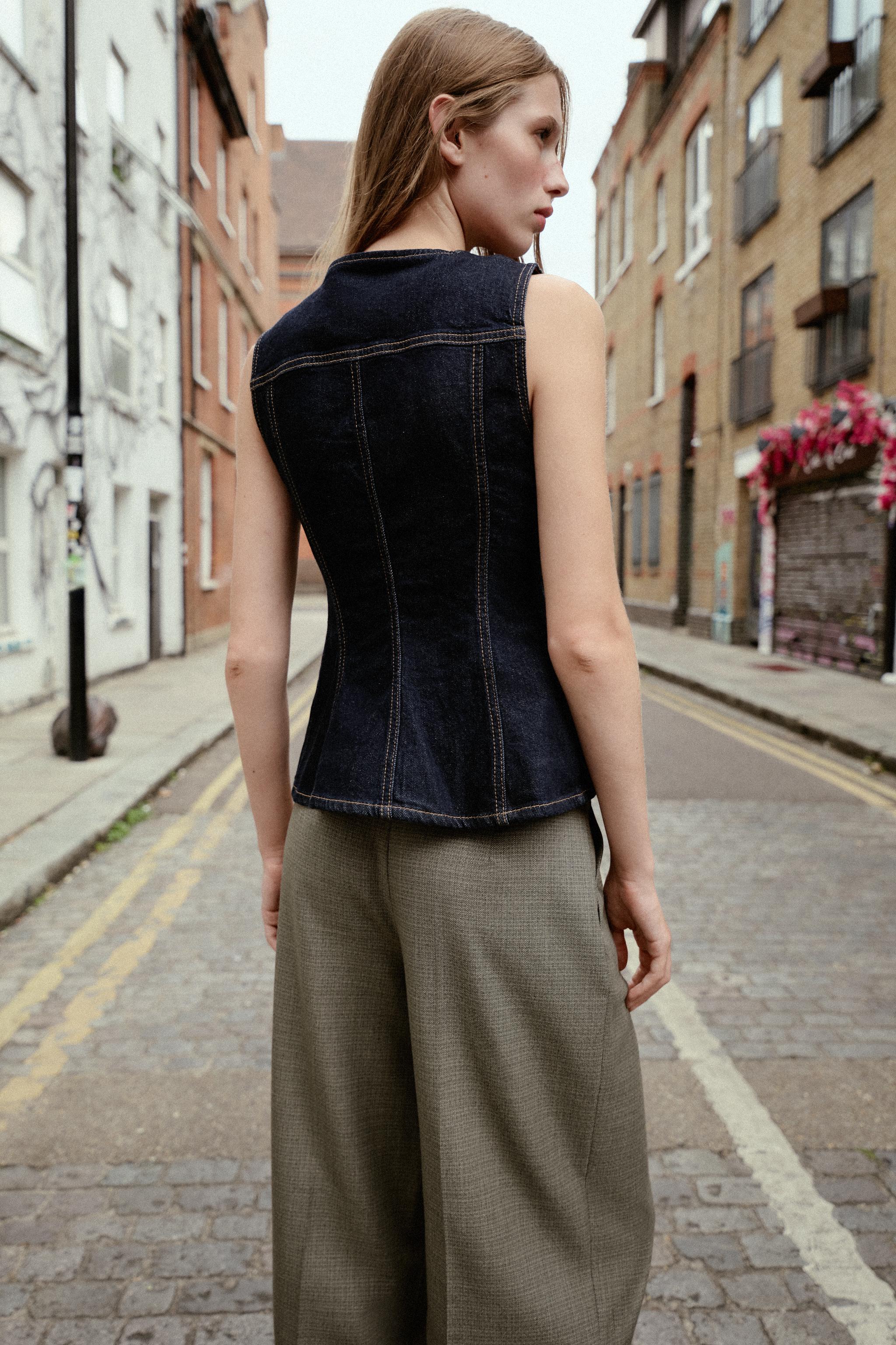 Z1975 TAILORED DENIM VEST - Blue | ZARA United States
