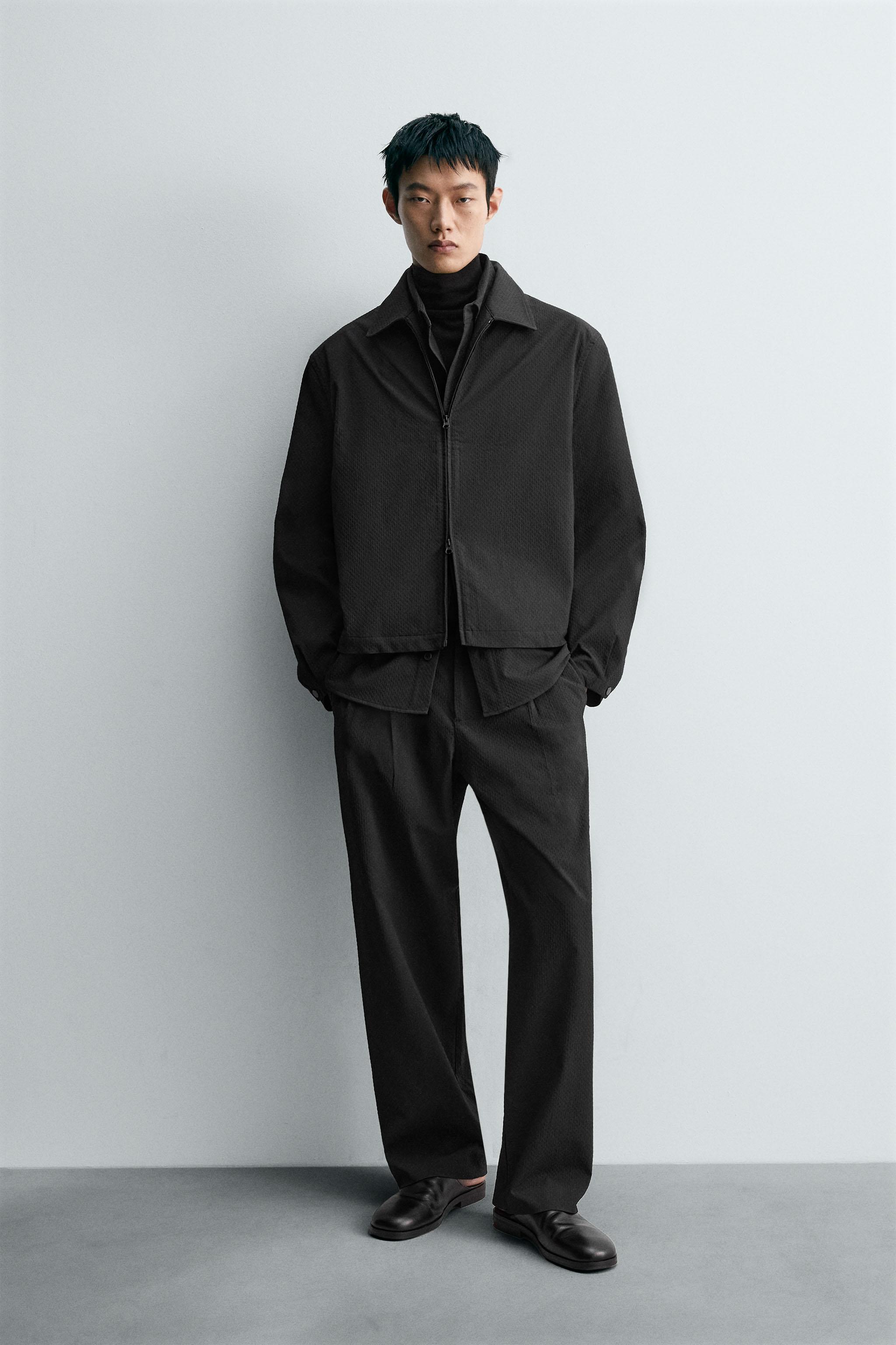 ジオメトリックジャカードジャケット - ブラック | ZARA Japan