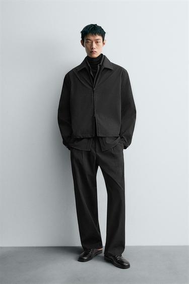 ÁO KHOÁC JACQUARD HỌA TIẾT HÌNH HỌC - Màu đen từ Zara