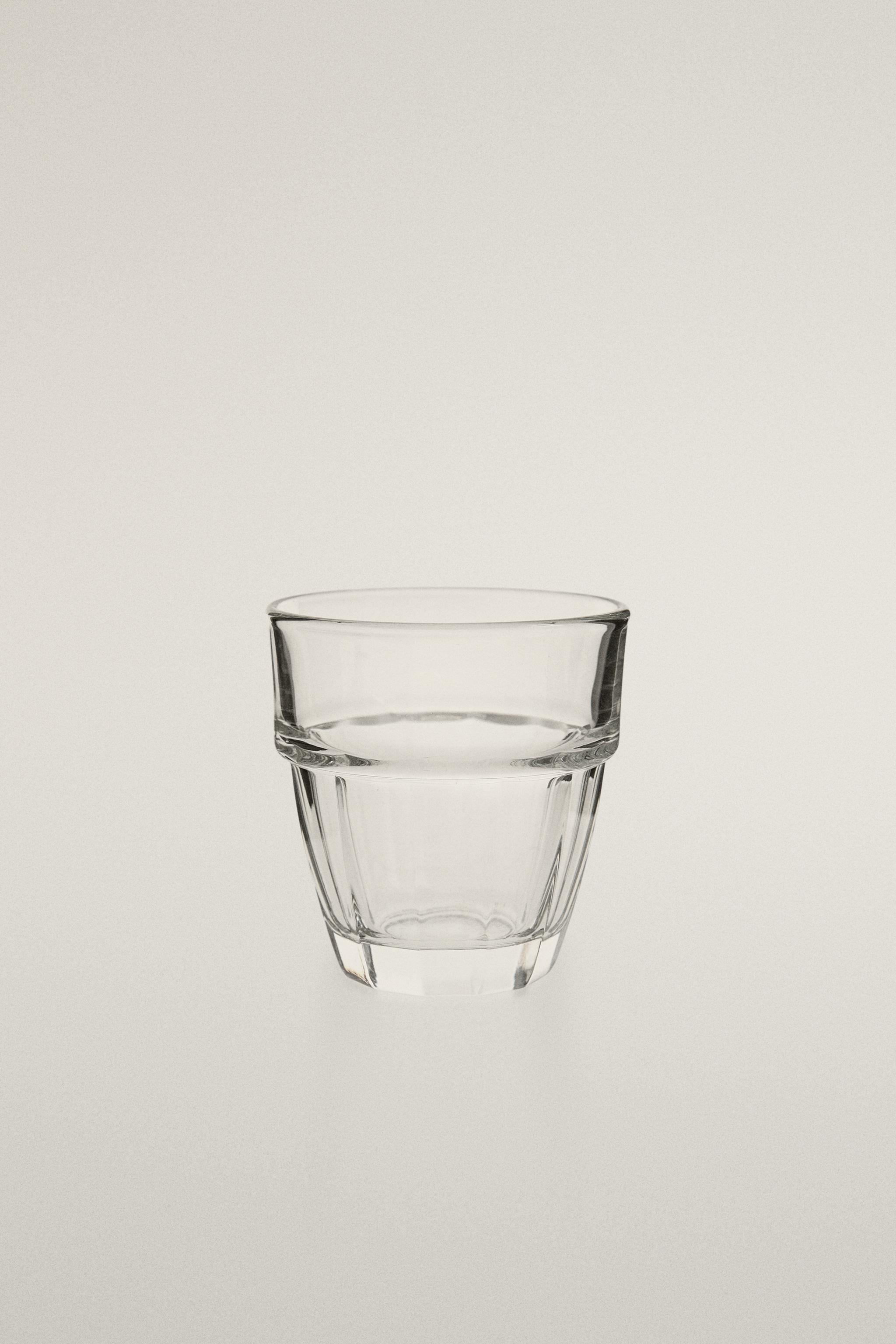 FACETED GLASS COFFEE CUP