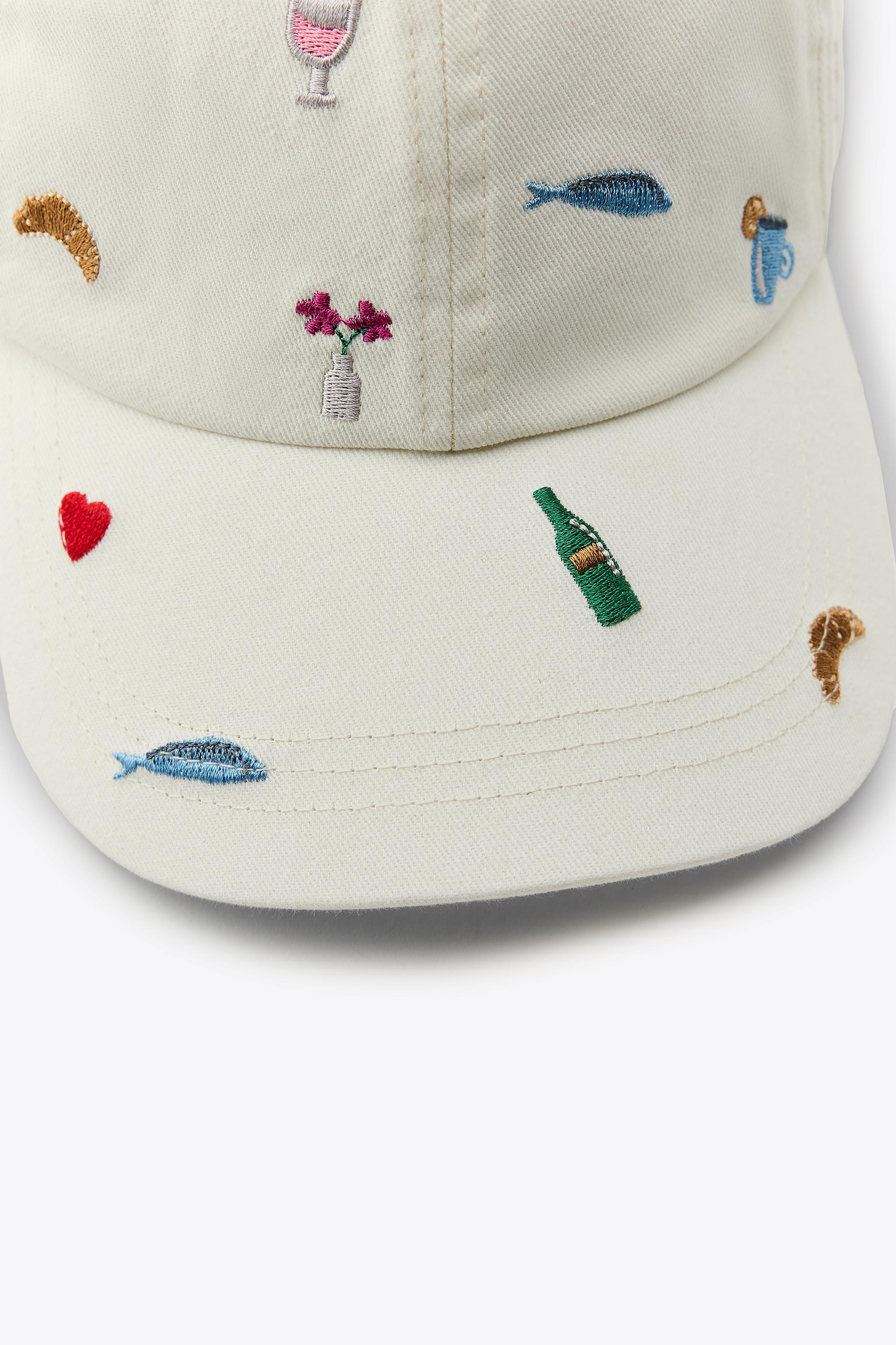 ウォッシュドツイル 刺繍キャップ - エクリュ | ZARA Japan / 日本