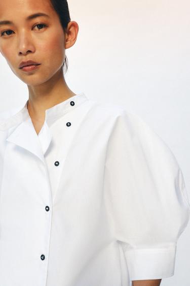 ZW COLLECTION BUTTONED POPLIN SHIRT - White by Zara