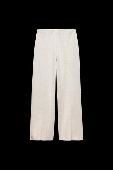 PANTALÓN RECTO SOFT - Beige vigoré de Zara - Imagen 0