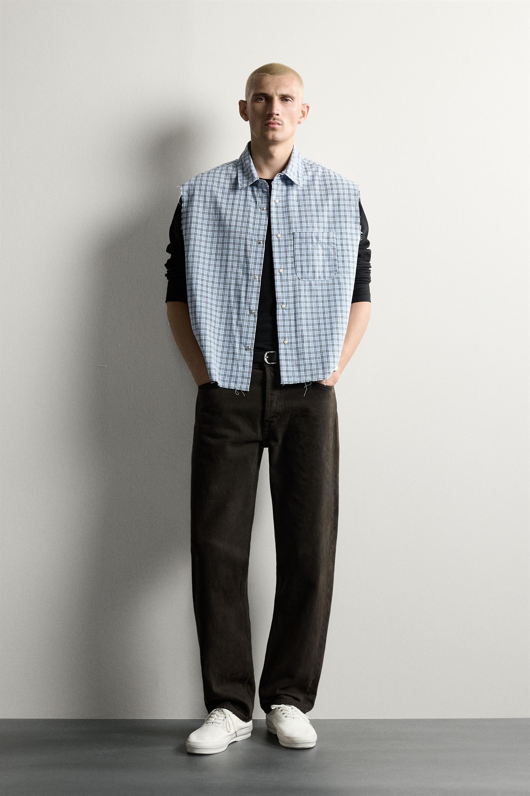 CHEMISE TANK COURTE À CARREAUX