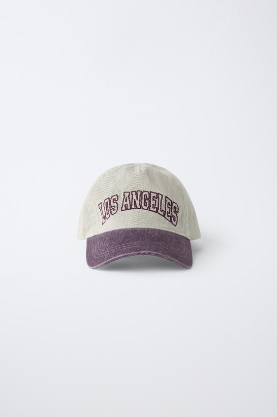 GORRA TEXTO BORDADO - Morado de Zara - Imagen 0
