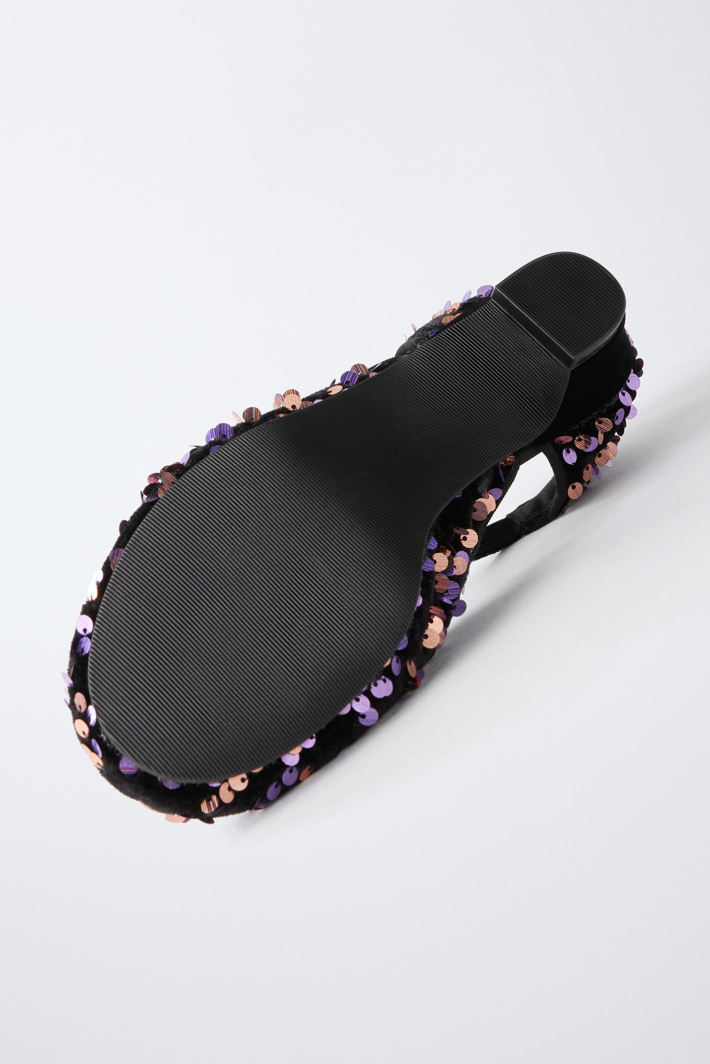 Обувь Zara Sequin Heeled Shoes для детей, цвет: Фиолетовый — фото 7