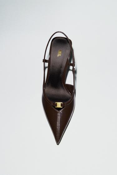 CHAUSSURES OUVERTES À L'ARRIÈRE POINTUES - Marron de Zara