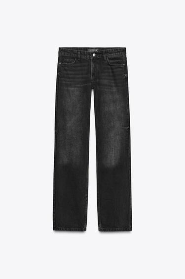 JEANS Z1975 STRAIGHT LOW-RISE FULL LENGTH - Black by Zara