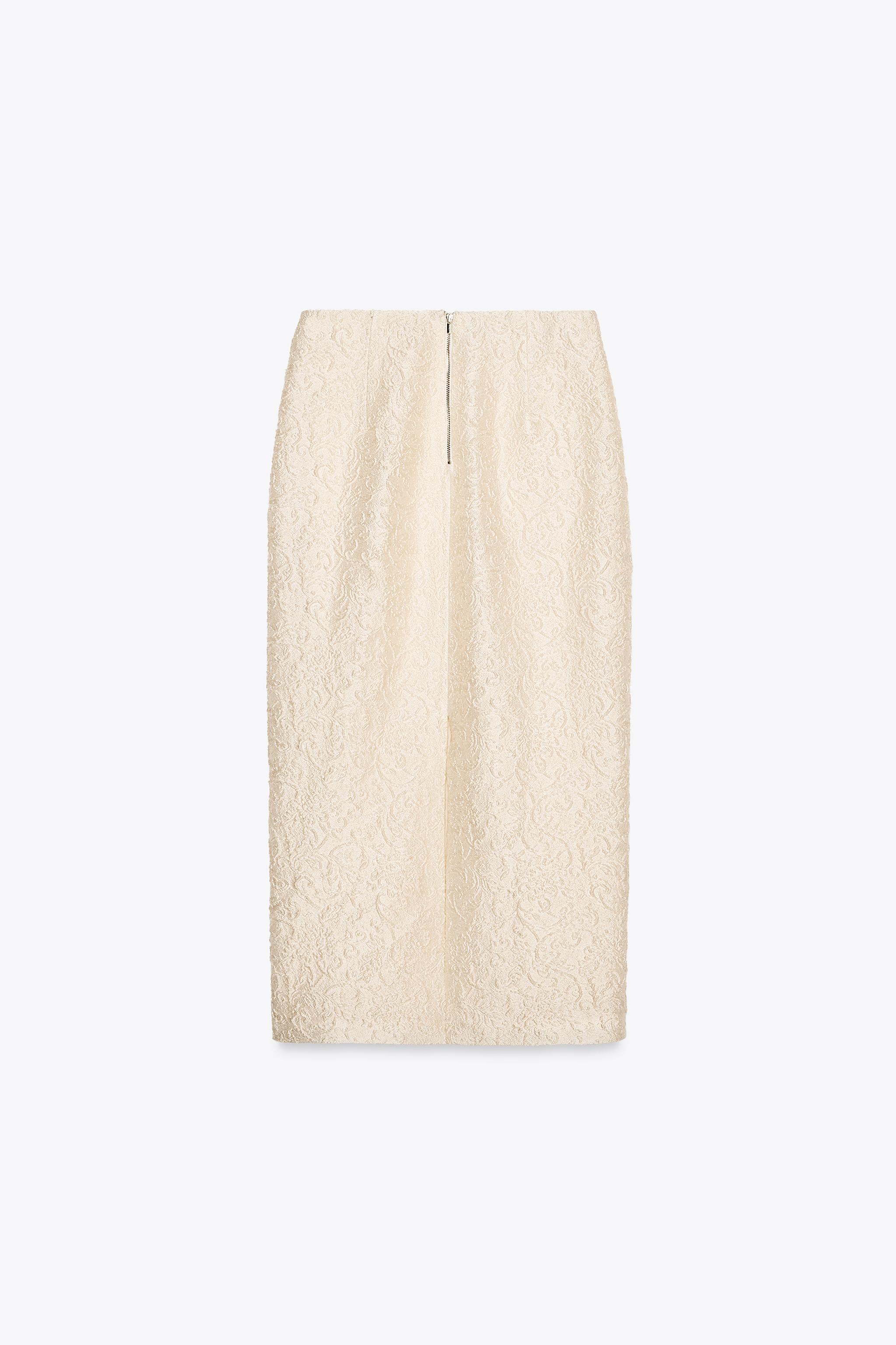 【ZARA】ミディ丈レリーフスカート 2861/600/307 ミディ丈レリーフスカート - カバ | ZARA Japan / 日本