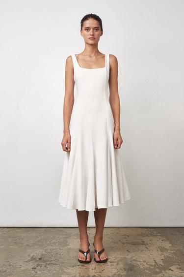 ZW COLLECTION MIDI DRESS - Ecru by Zara - Image 0