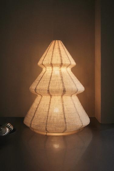 LINEN CHRISTMAS TREE LAMP (94 CM) - Ecru by Zara