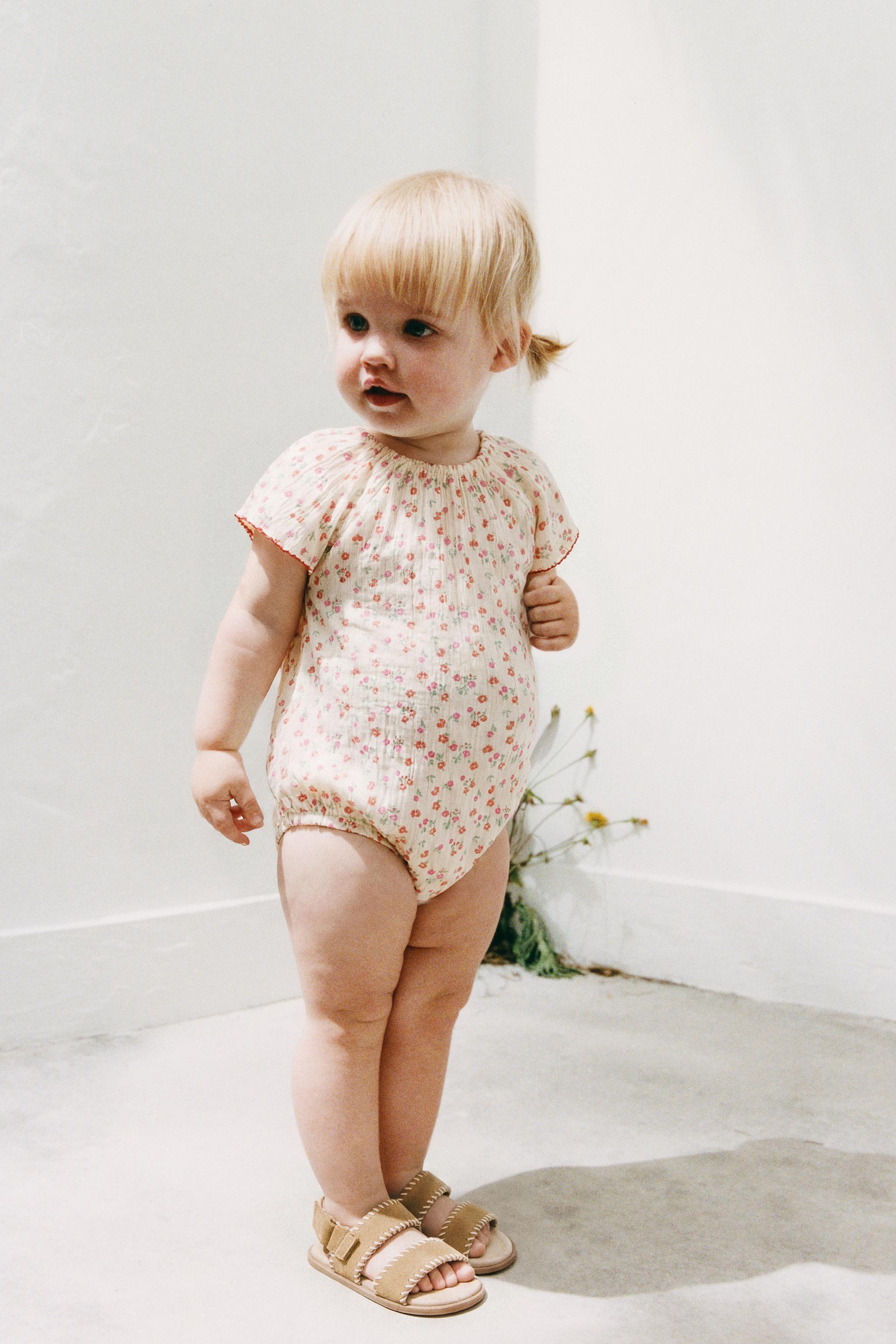 TEXTURED FLORAL BODYSUIT — Light ecru