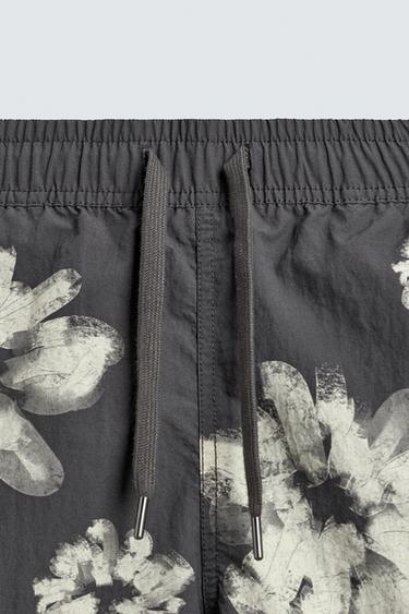 MAILLOT DE BAIN LONG À IMPRIMÉ FLORAL - Gris de Zara - Image 8