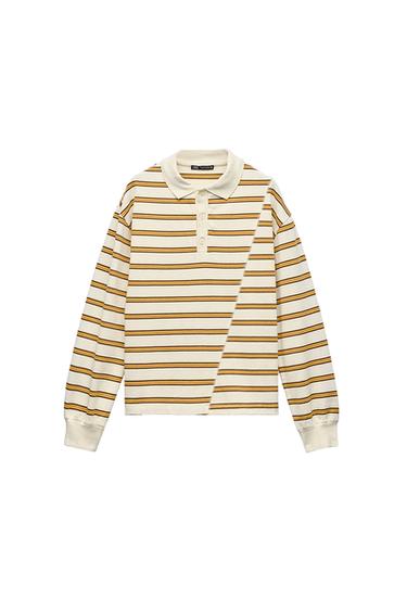 STRIPED POLO NECK SHIRT