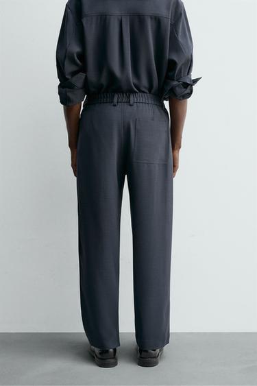 PANTALON FLUIDE COUPE DÉCONTRACTÉE - Bleu marine de Zara - Image 2