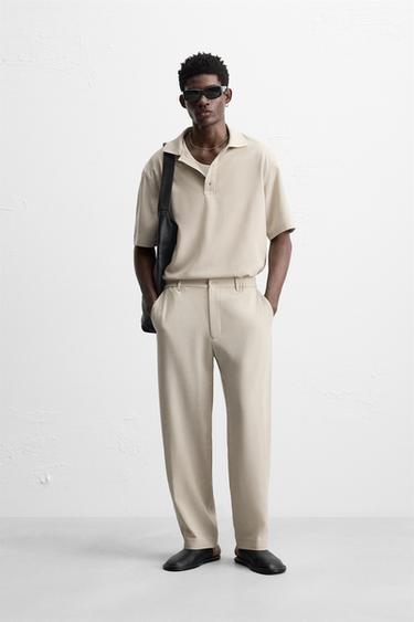 FLOWING POLO SHIRT - Mink by Zara - Image 0