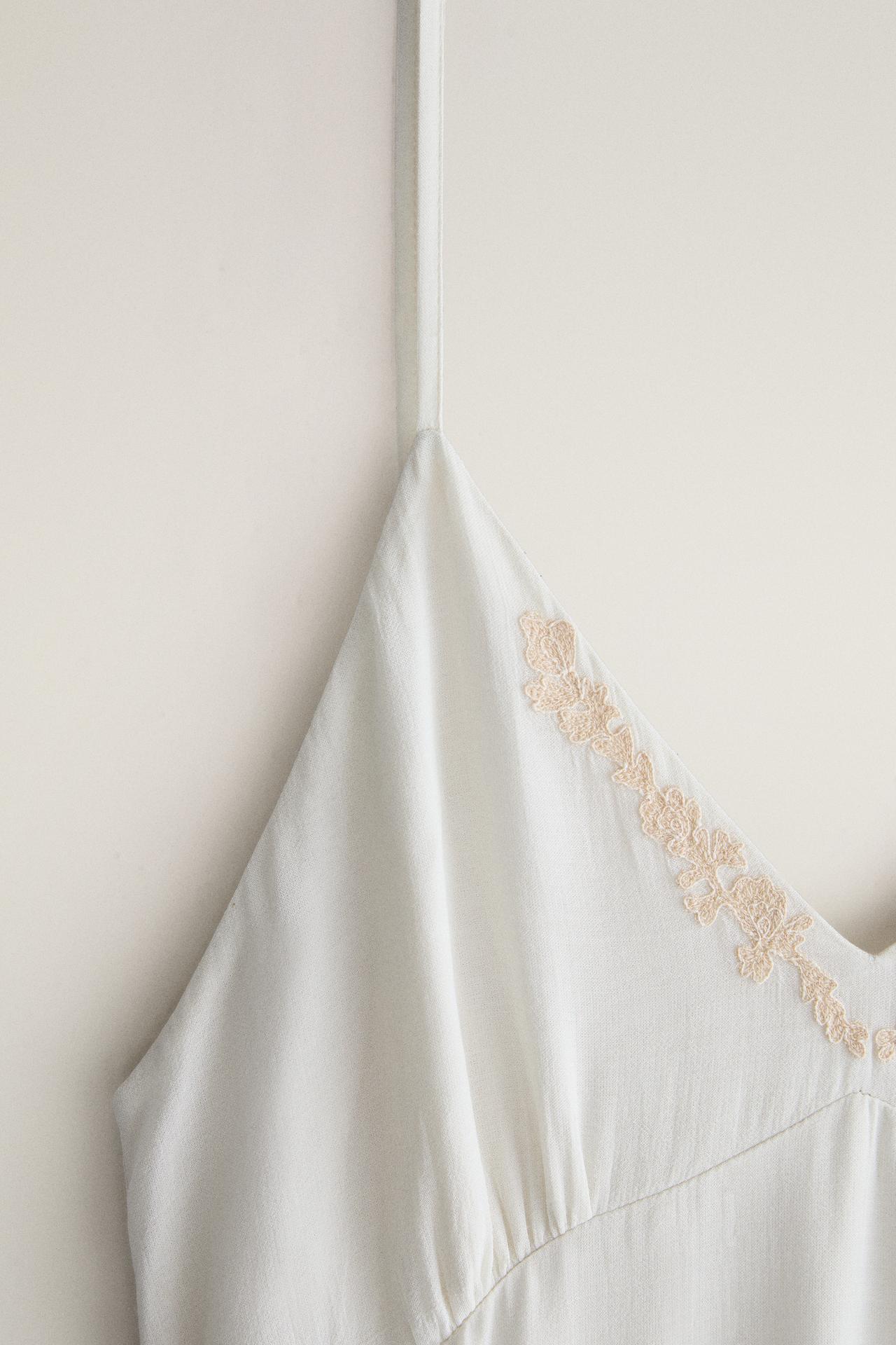 EMBROIDERED NIGHTGOWN — Sea green