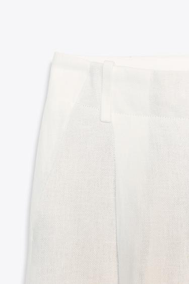 PANTALON MÉLANGE LIN ZW COLLECTION - Blanc de Zara - Image 7