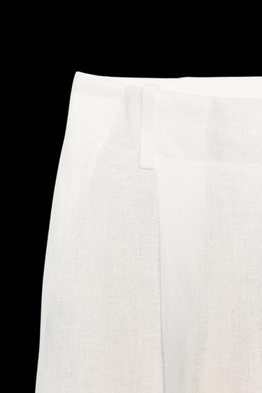 HOSE AUS LEINENMIX DER ZW COLLECTION - Weiß von Zara
