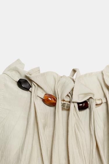 TOP HALTER BALLON FANTAISIE - Écru de Zara - Image 2