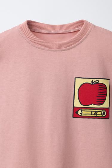 PRINTED T-SHIRT - Raspberry by Zara - Image 2
