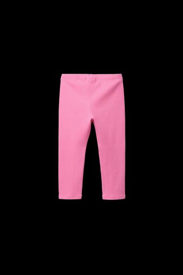 RIPPENSTRICK-LEGGINGS MIT ETIKETTDETAIL - Mittelrosa von Zara