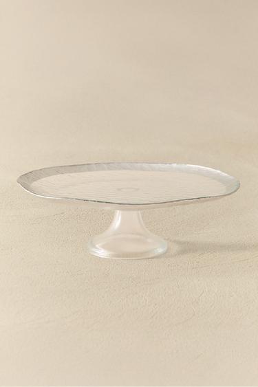 SERVERINGSFAD I GLAS MED SØLVKANT - sølv fra Zara