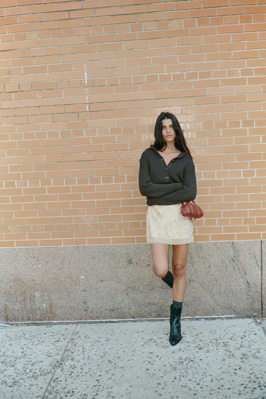 RIB KNIT CARDIGAN WITH BUTTONS