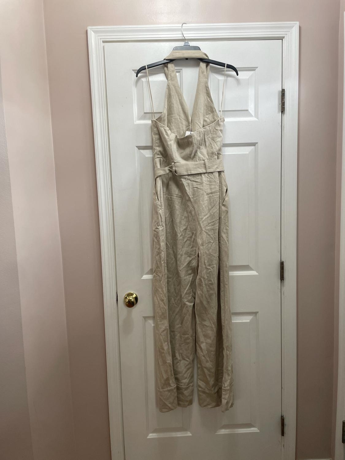 HALTER NECK LONG LINEN JUMPSUIT - Image 2