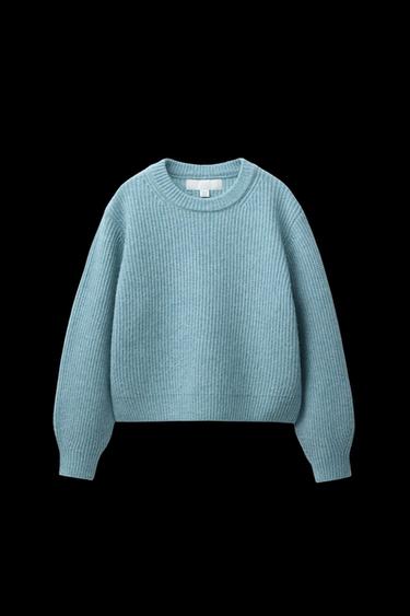 PURL KNIT SWEATER - Blue / Grey by Zara - Image 0