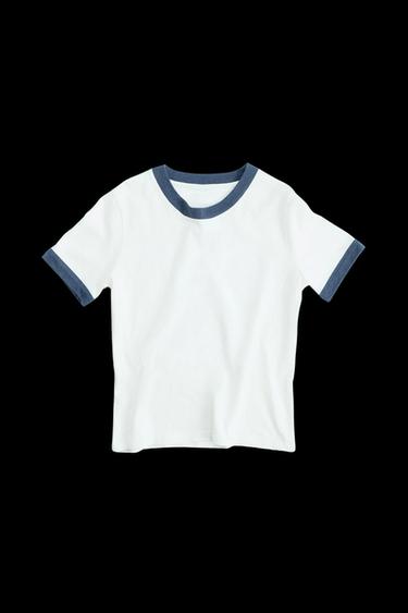 WASHED-EFFECT RIBBED T-SHIRT - Blue by Zara