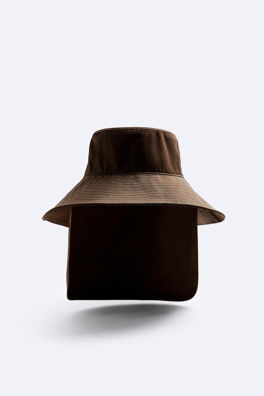 NECK COVER HAT - Dark brown