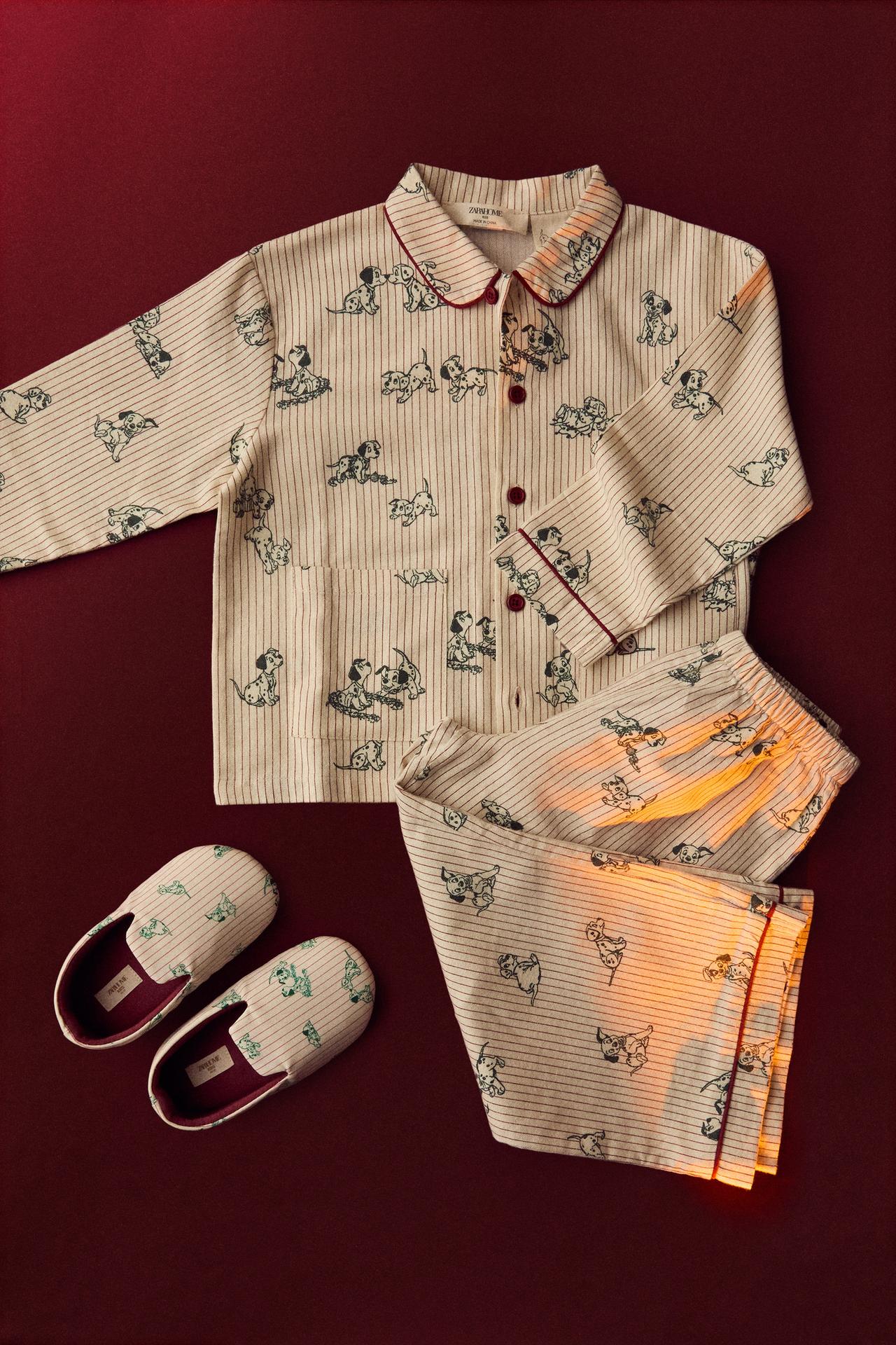 KIDS' 101 DALMATIANS ©DISNEY CHRISTMAS FLANNEL PYJAMAS — Light beige
