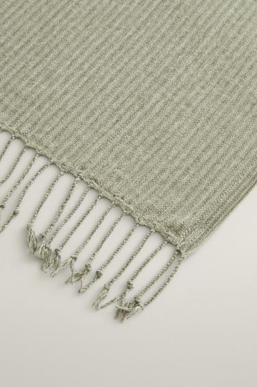 STRIPED CHENILLE BLANKET — Green 2