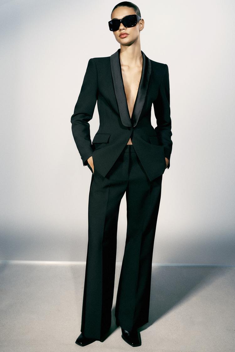 SATIN LAPEL BLAZER