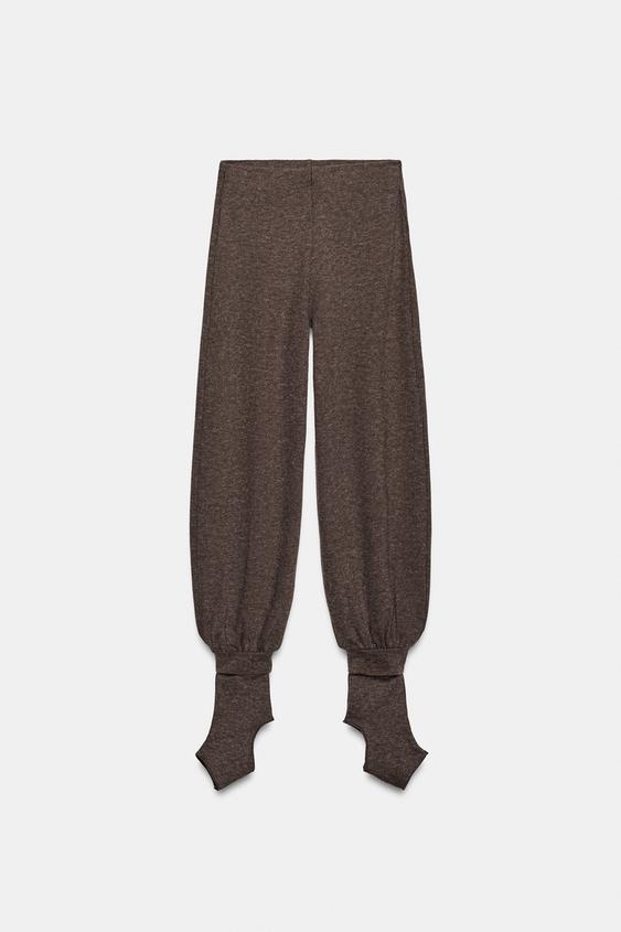 PANTALON SOFT DÉTAIL CHAUSSETTE - Chocolat de Zara - Image 5