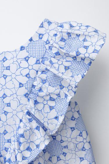 EMBROIDERED SHORT PLAYSUIT - Blue by Zara - Image 2