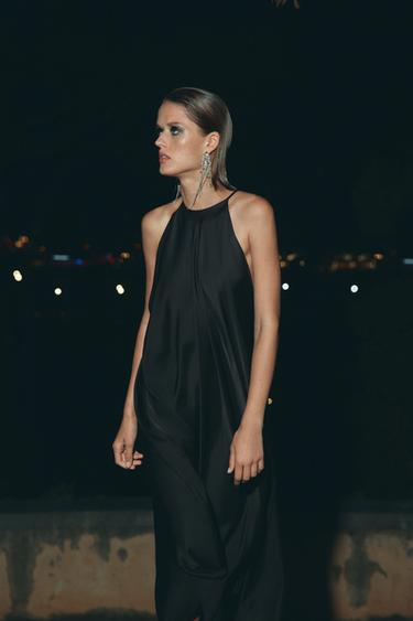 ZW COLLECTION SATIN DRESS - Black by Zara