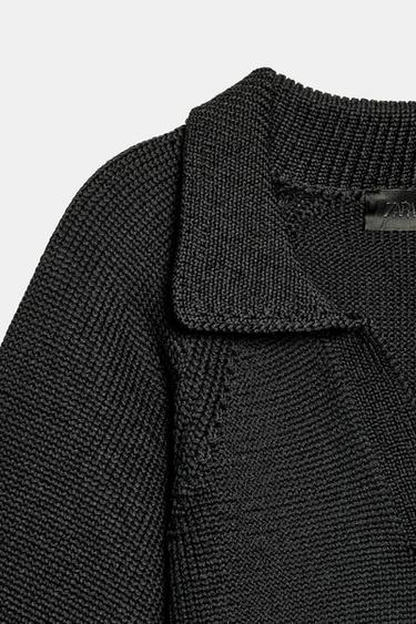 KNIT POLO JUMPER - Black by Zara - Image 7