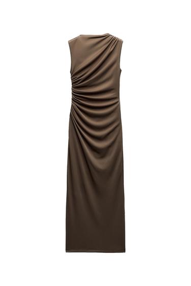 DRAPED MIDI DRESS