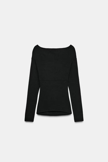DRAPED SURPLICE NECKLINE TOP - Black de Zara - Image 5