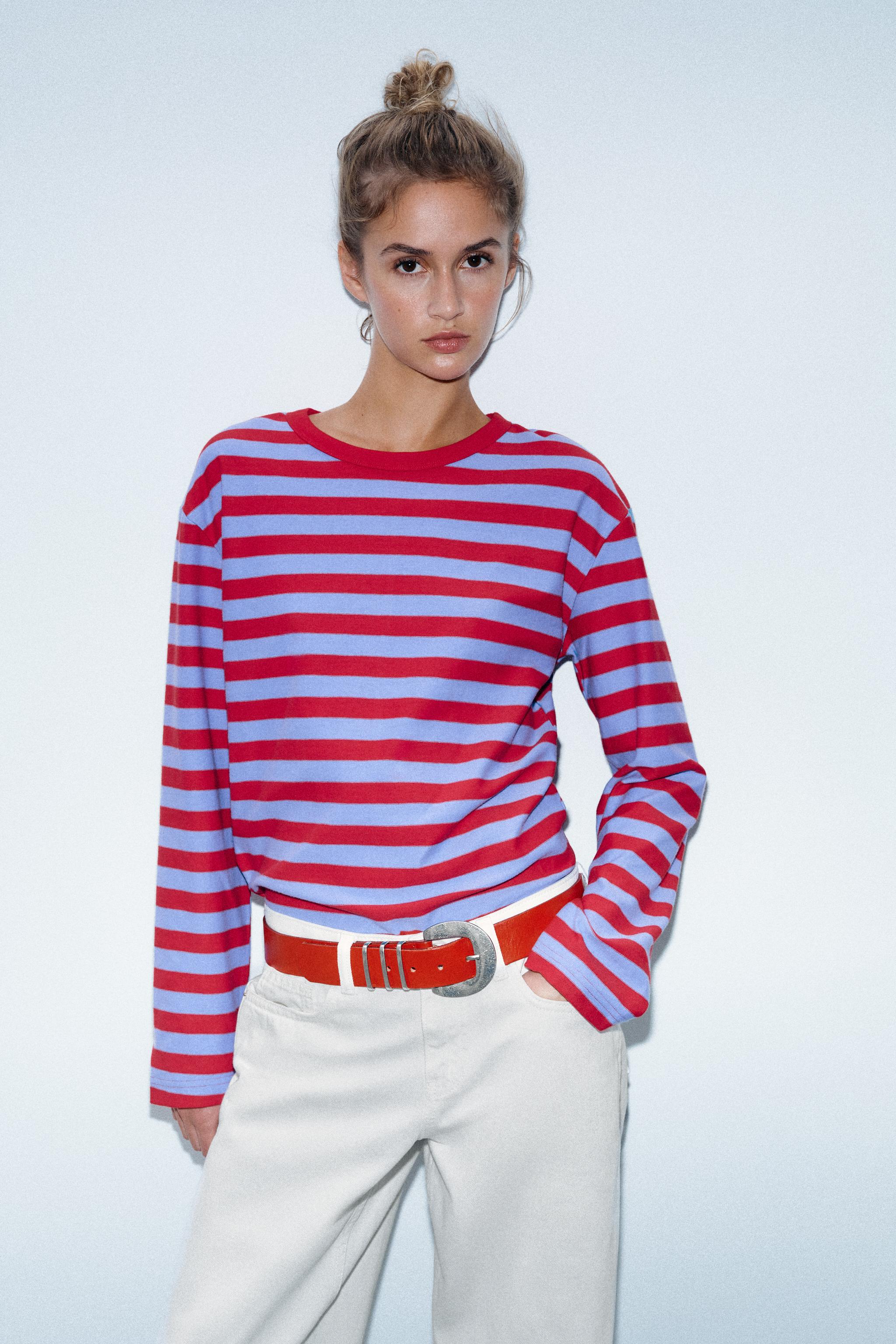 STRIPED CREW NECK T-SHIRT
