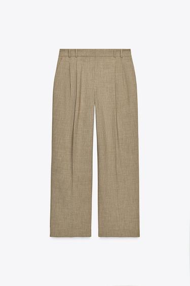 DOUBLE BELT LOOP TROUSERS - camel by Zara