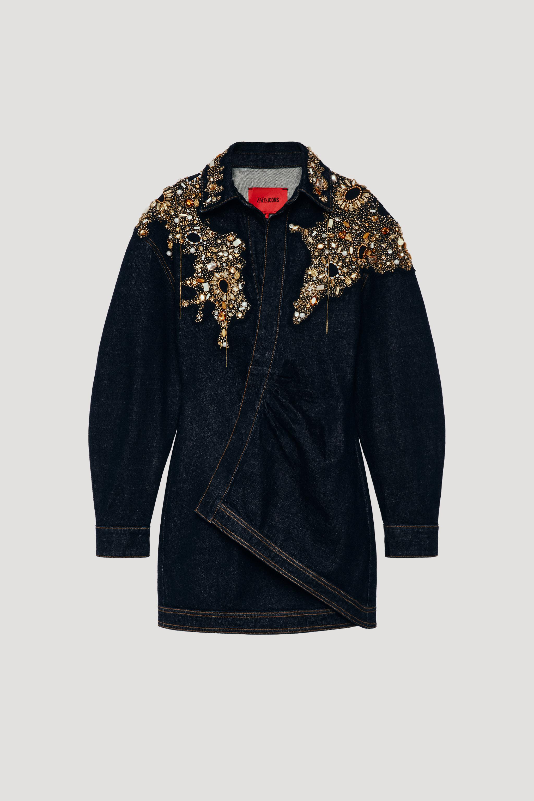 LIMITED EDITION JEWELED DENIM DRESS