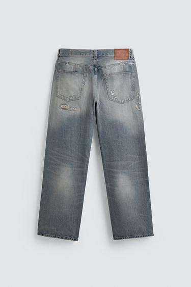 RIPPED LOOSE FIT JEANS - Light blue by Zara - Image 7