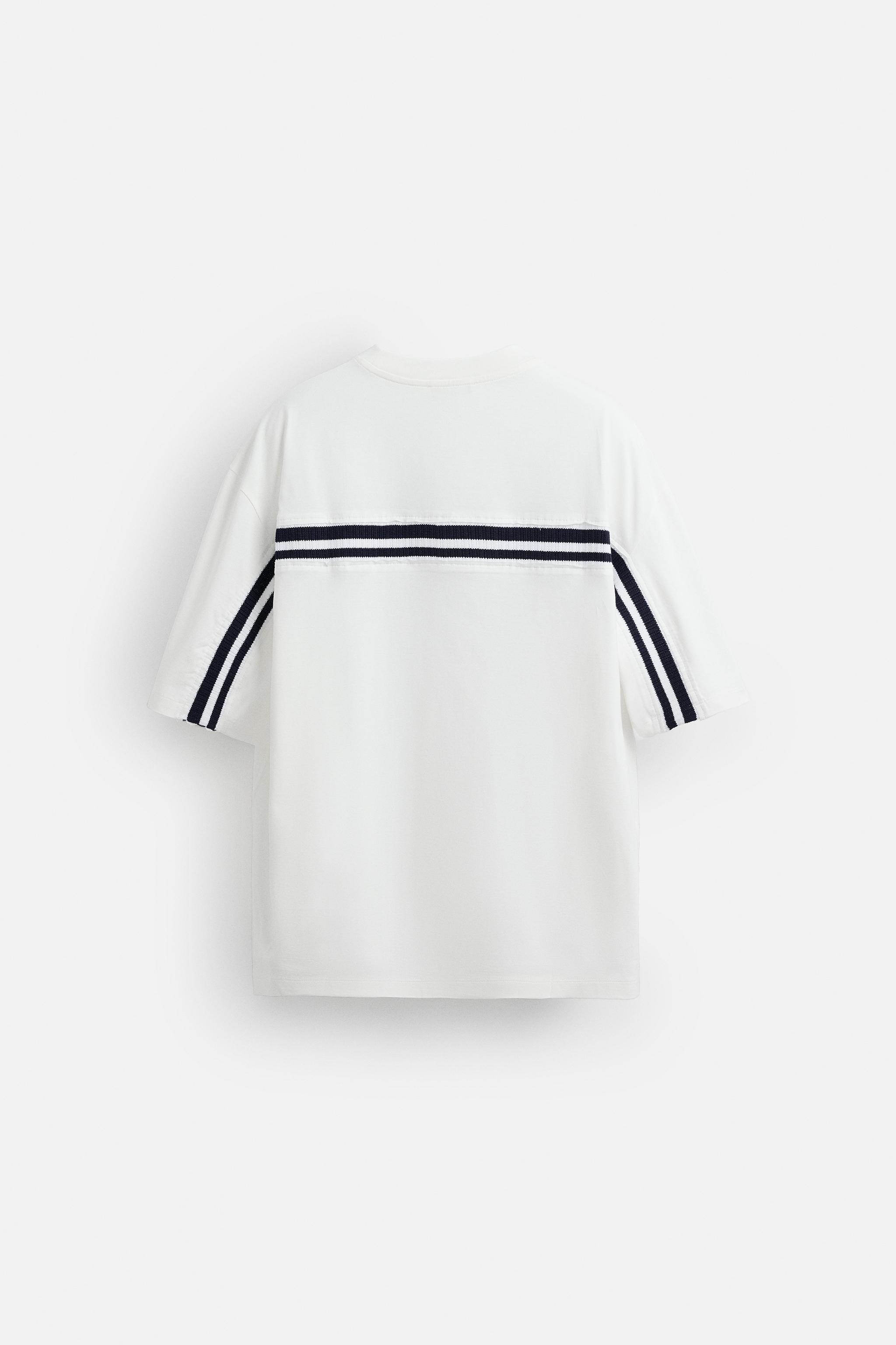 【関税・送料込】 Contrast stripe t-shirts - 1104 CONTRAST STRIPE T-SHIRT - Navy blue | ZARA United States