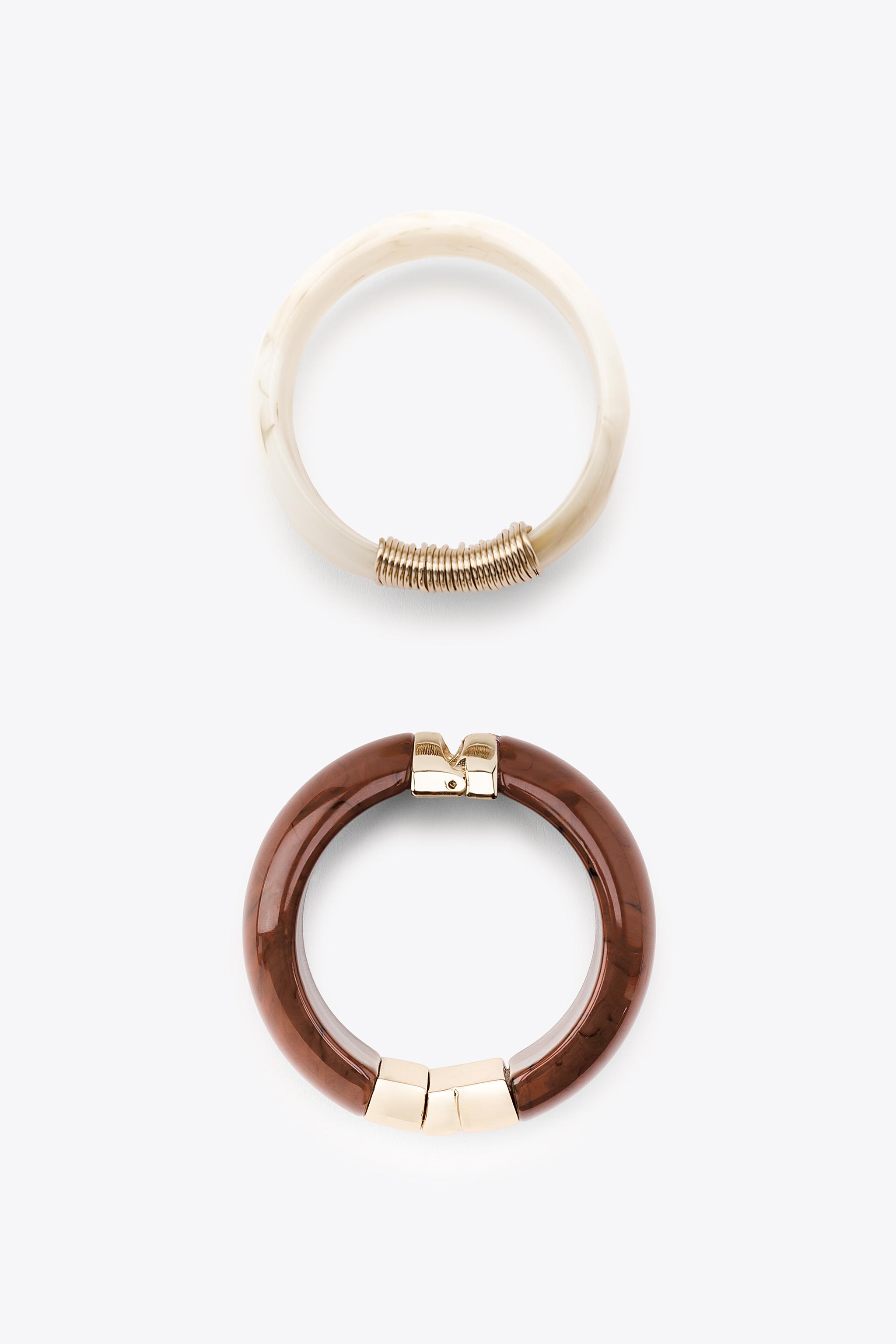 LOT DE 2 BRACELETS RIGIDES EN RÉSINE