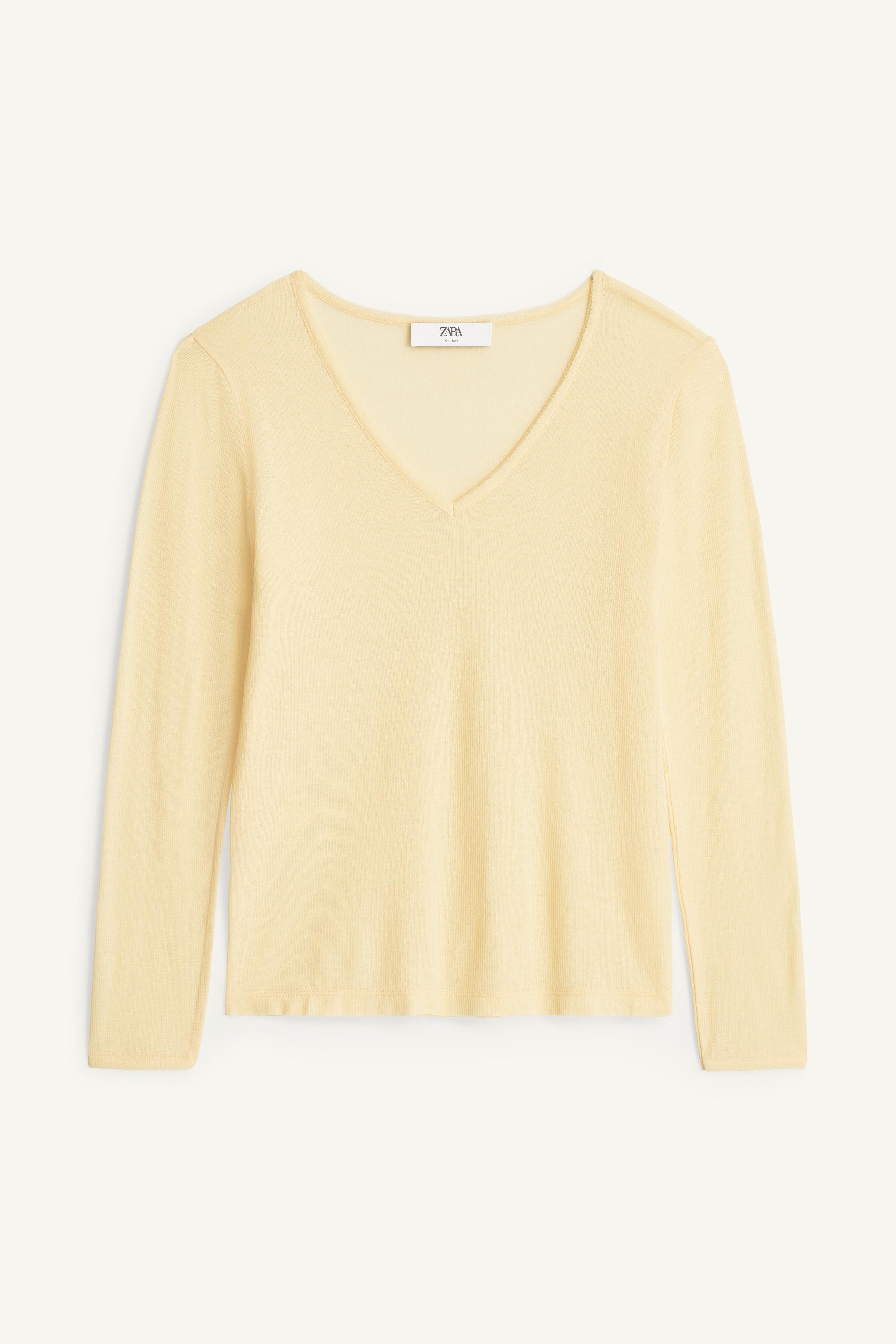 LIMITED EDITION V-NECK T-SHIRT - Yellow | ZARA United States